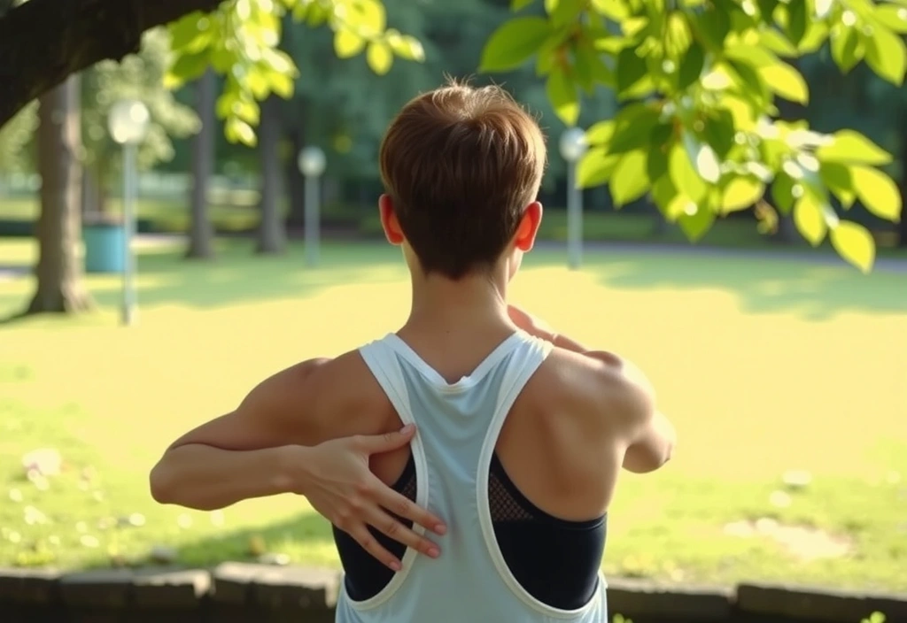 Persoană care face exerciții fizice în natură