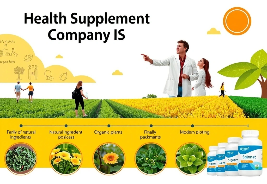 Imagine reprezentând evoluția companiei Nutrivitab, cu elemente de cercetare și natură